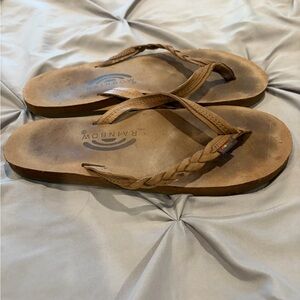 Rainbow women’s Tan Braided Leather Sandals